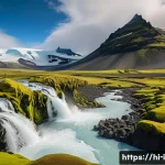 Home 19 아이슬란드 기후 변화 영향 - A breathtaking panoramic view of Iceland’s Vatnajökull glacier rapidly melting under a bright sky, w...